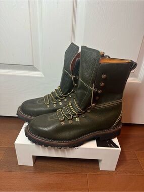 Vintage Herman Survivors Green Leather Boots Men’s Size 9